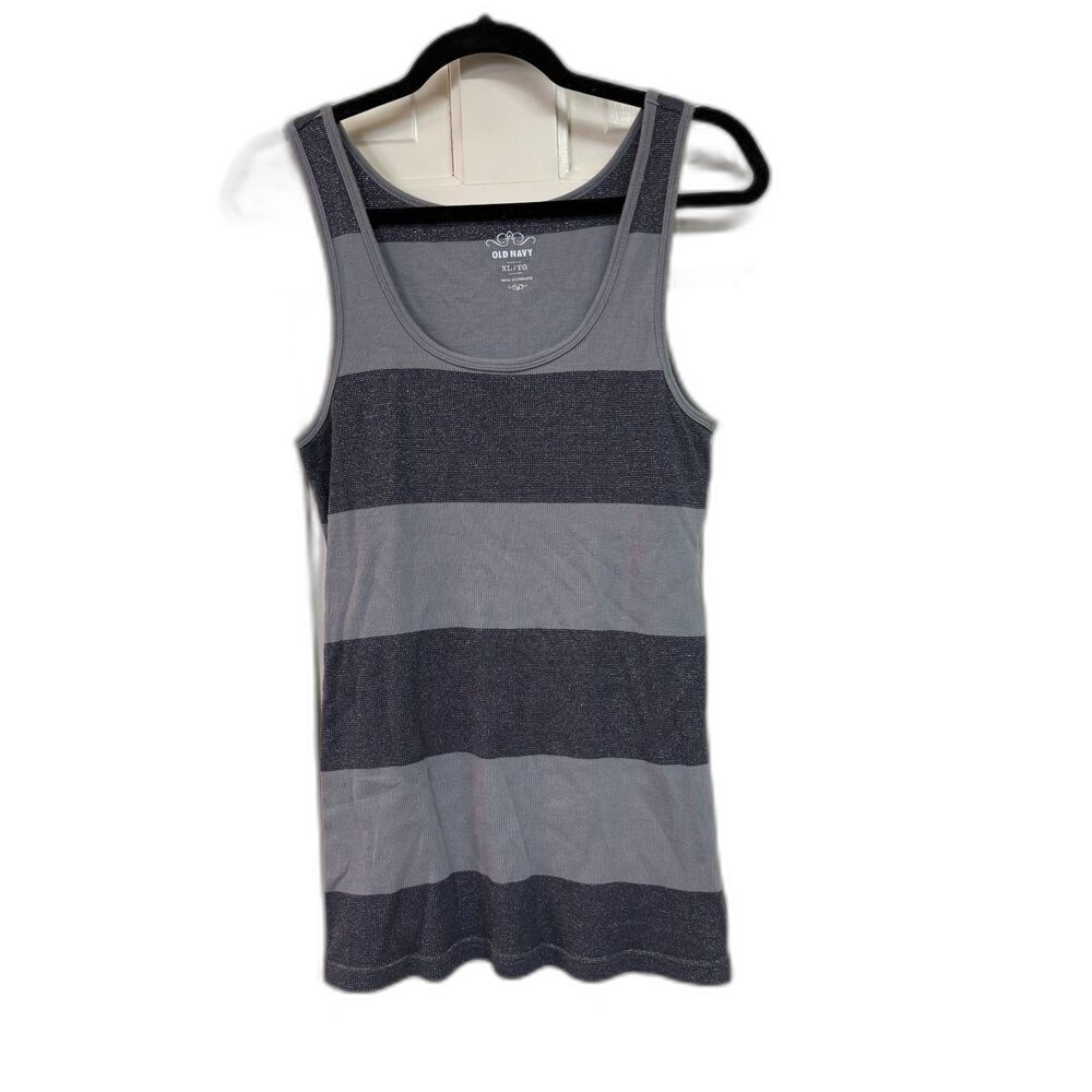 Vintage Old Navy Shimmer Striped Ribbed Tank Top